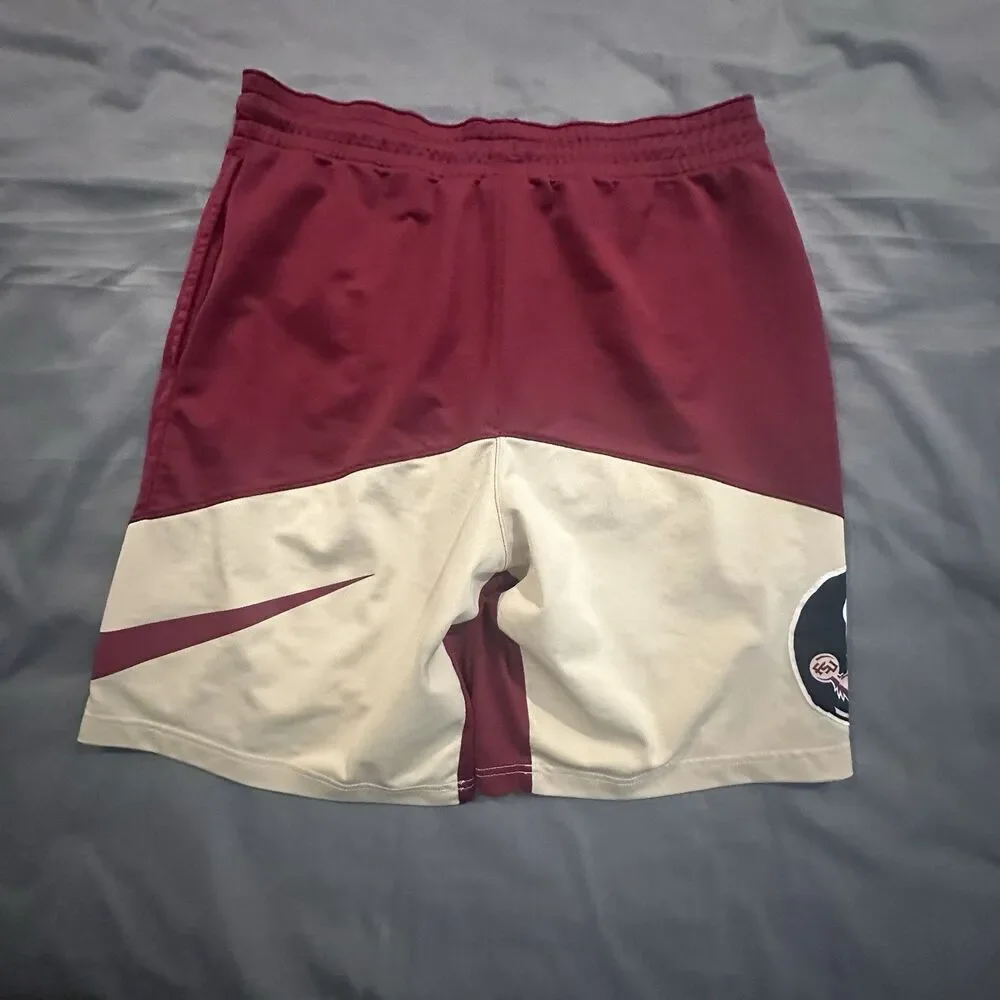 Nike FSU Florida State Seminoles Shorts Mens M Maroon NCAA Basketball Dri-Fit